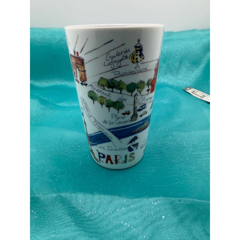 World Market Paris Map Latte Mug / Ceramic Coffee Cup Eiffel Tower